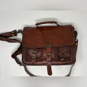 Handmade; ethically sourced full grain goatskin leather bag